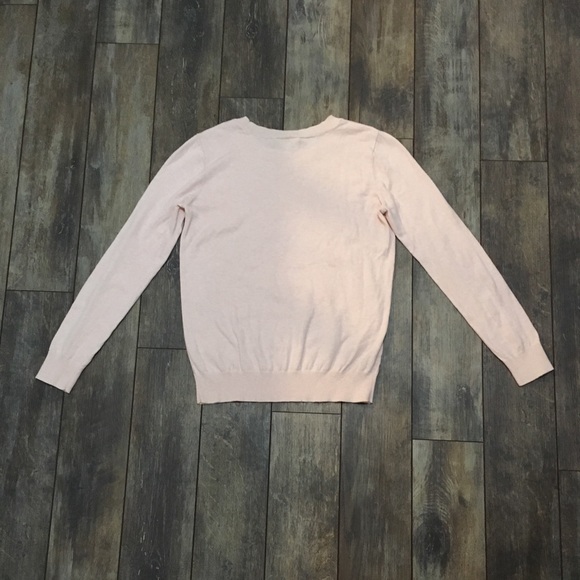 LOFT light pink snowflake sweater medium - Picture 4 of 4